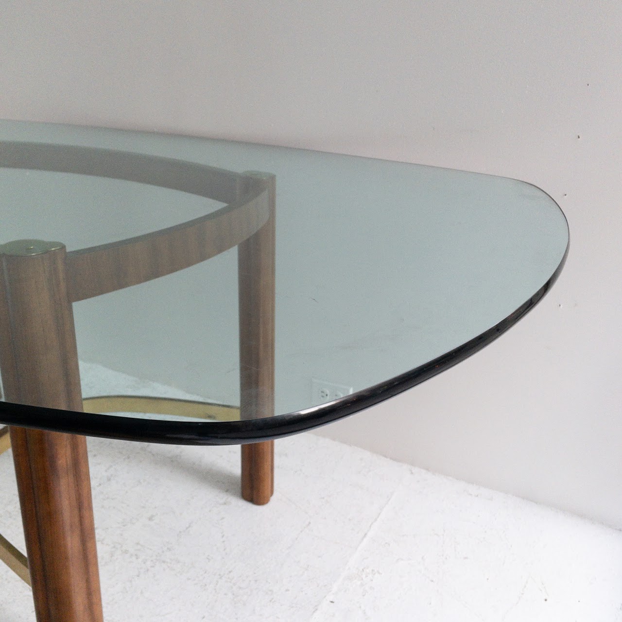 Mid-Century Modern Glass Top Dining Table