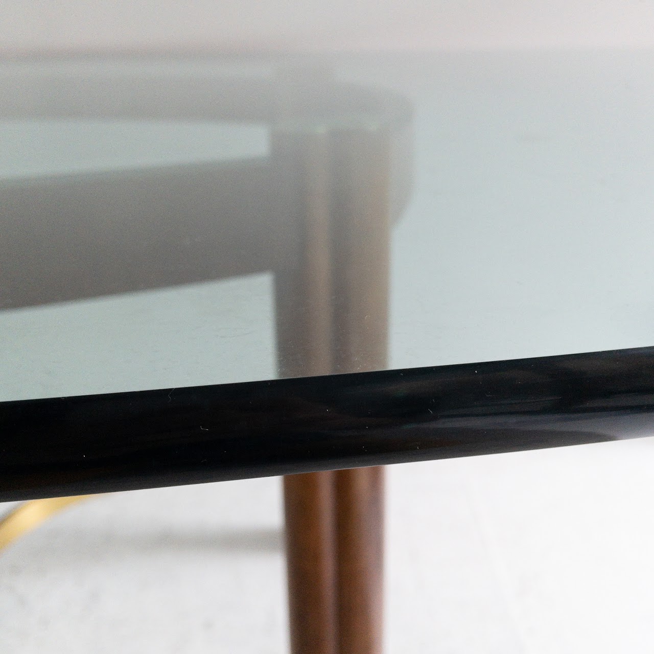 Mid-Century Modern Glass Top Dining Table