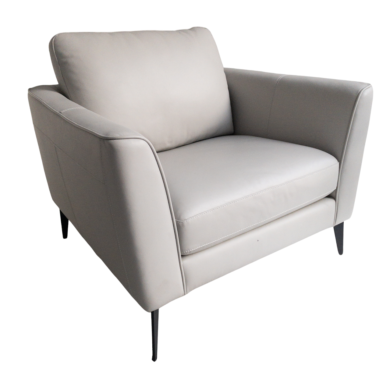 Violino Grey Leather Arm Chair #2