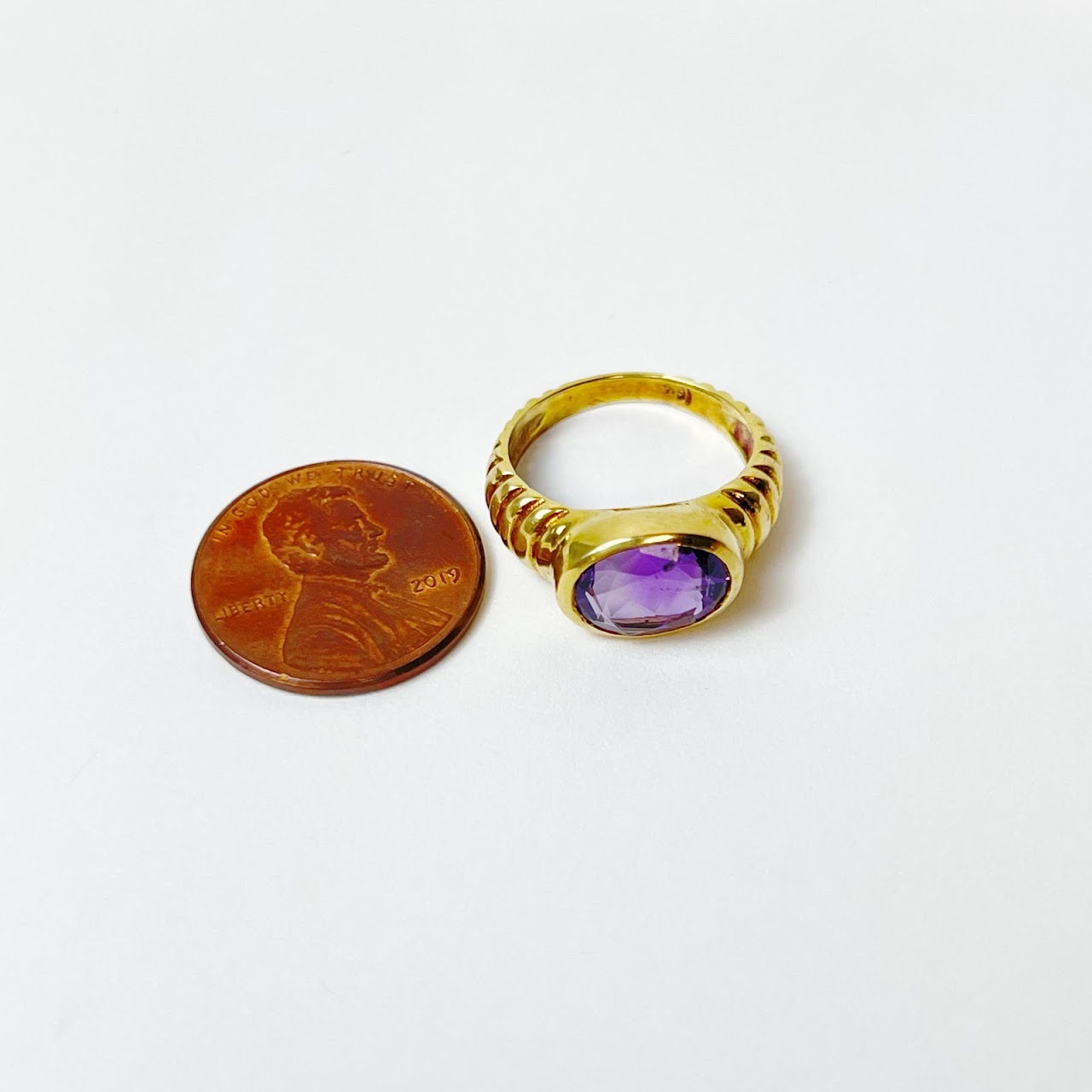 14K Gold and Amethyst Ring