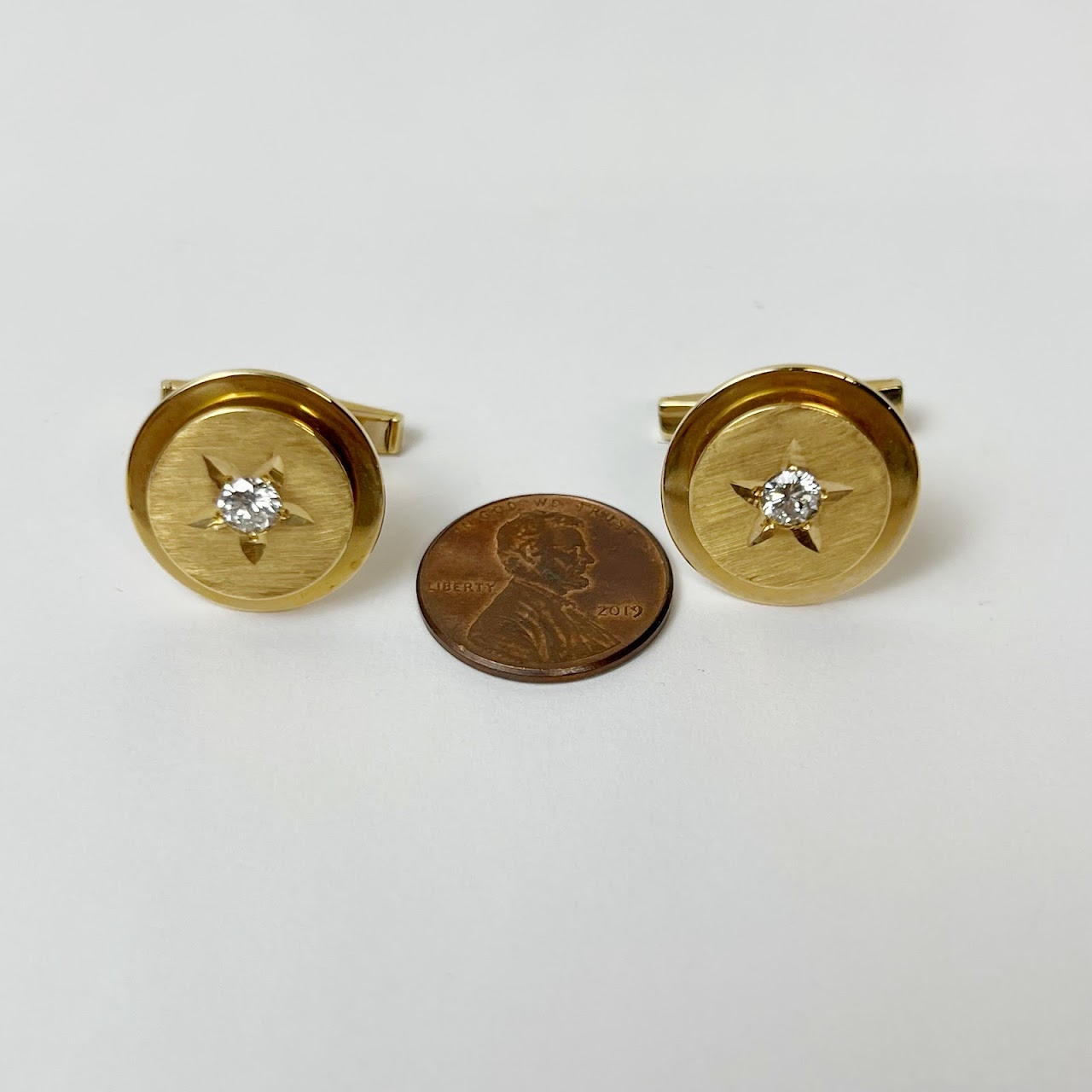 14K Gold and Diamond Cufflinks