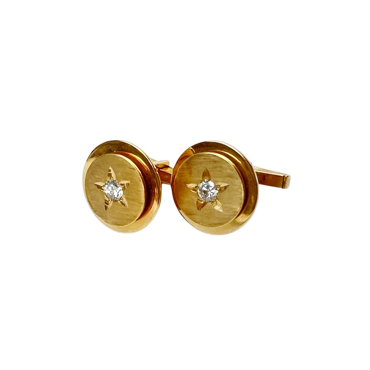 14K Gold and Diamond Cufflinks