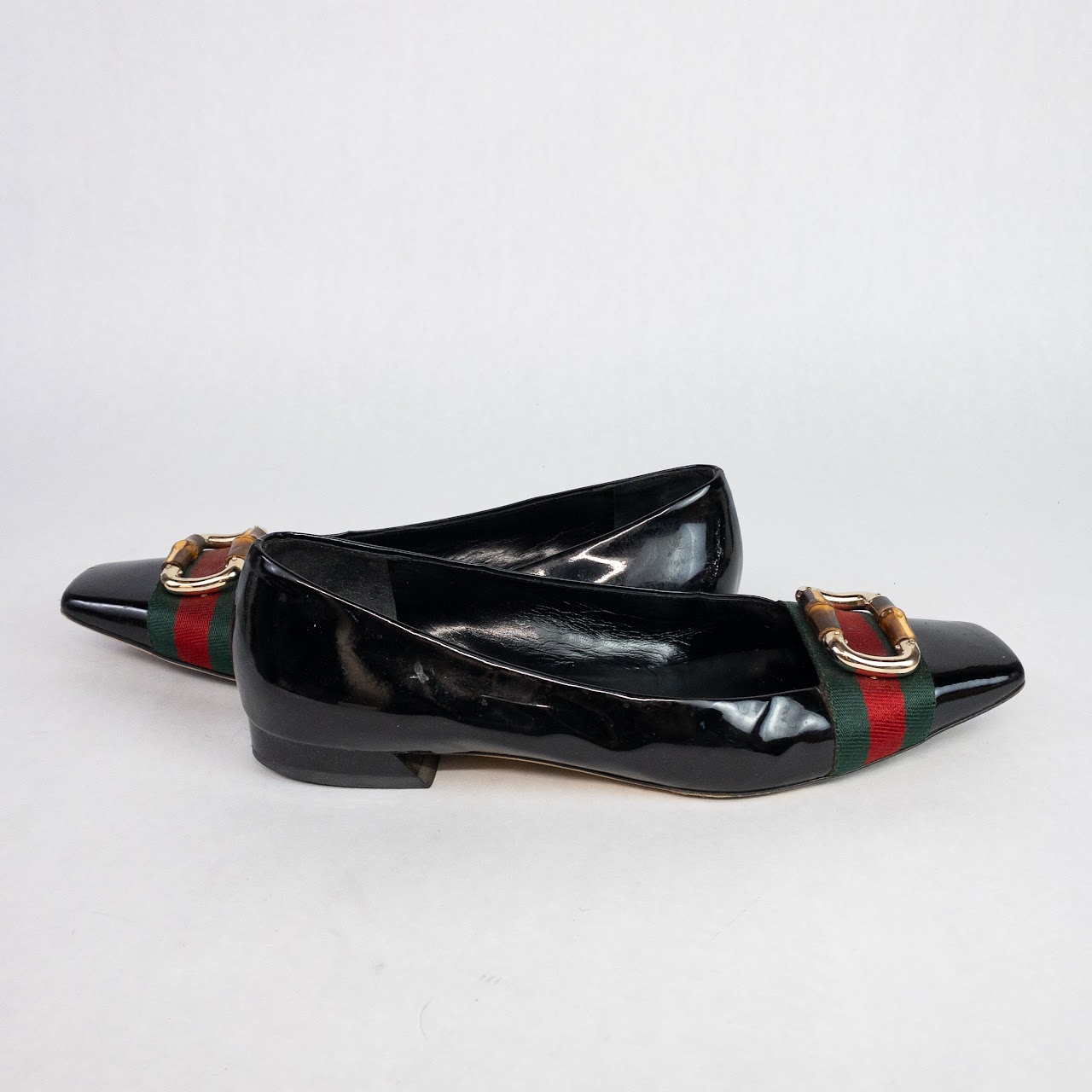 Gucci Vintage Bamboo Buckle Flats