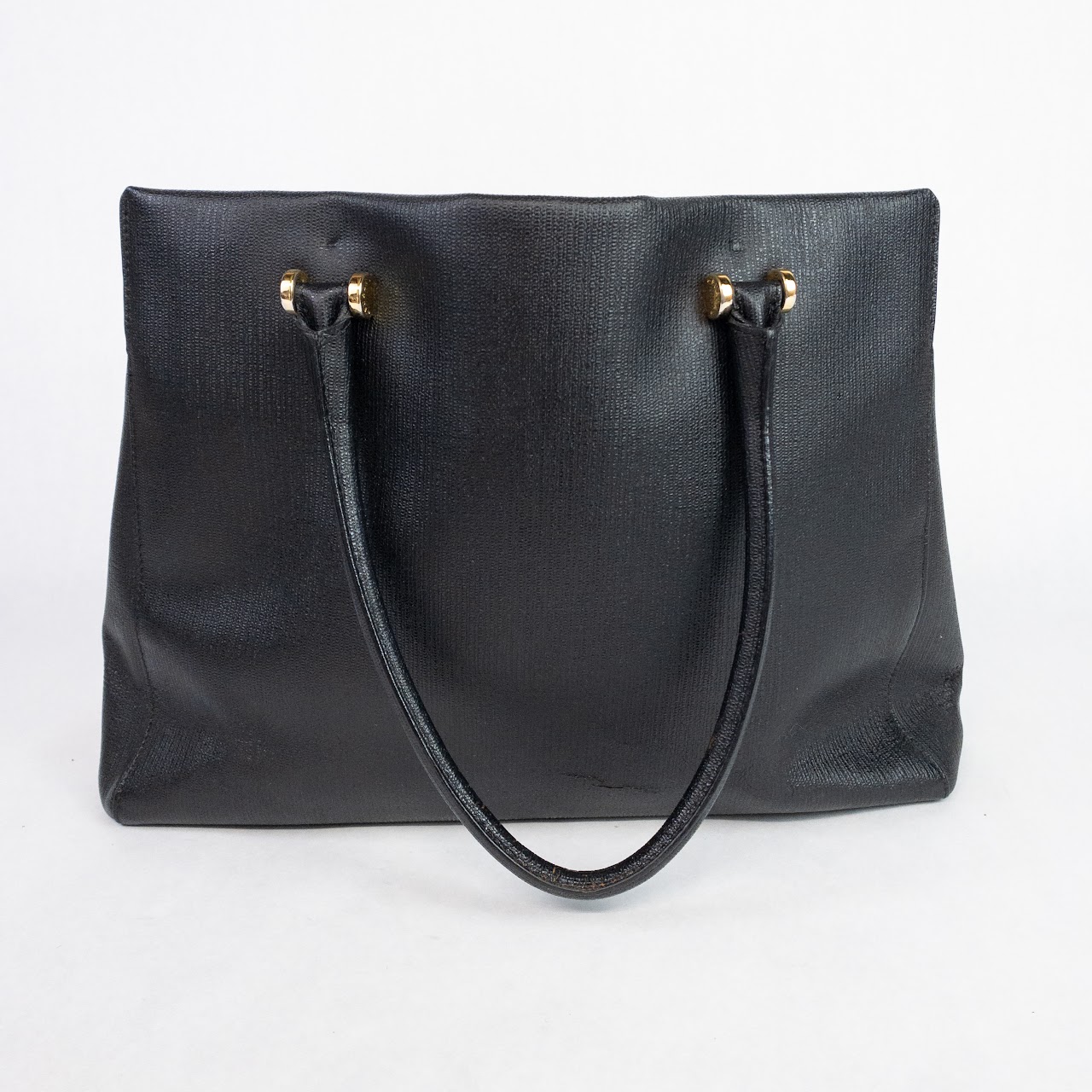 Furla Embossed Black Leather Handbag