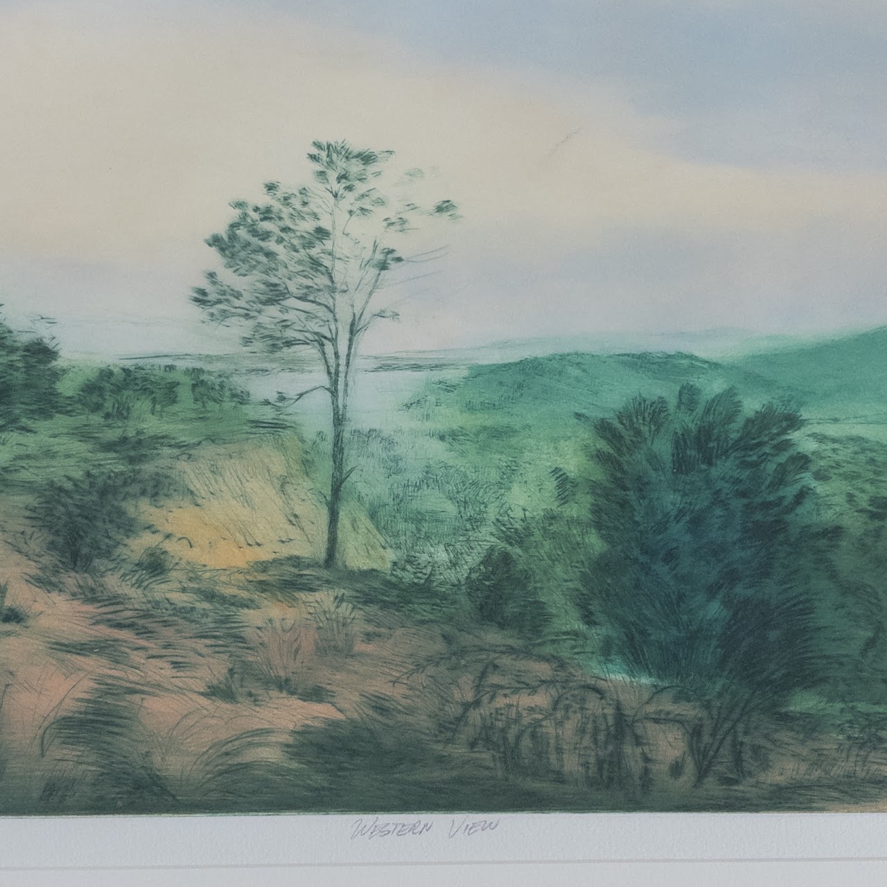 Joseph Essig 'Western View' Signed Etching and Aquatint