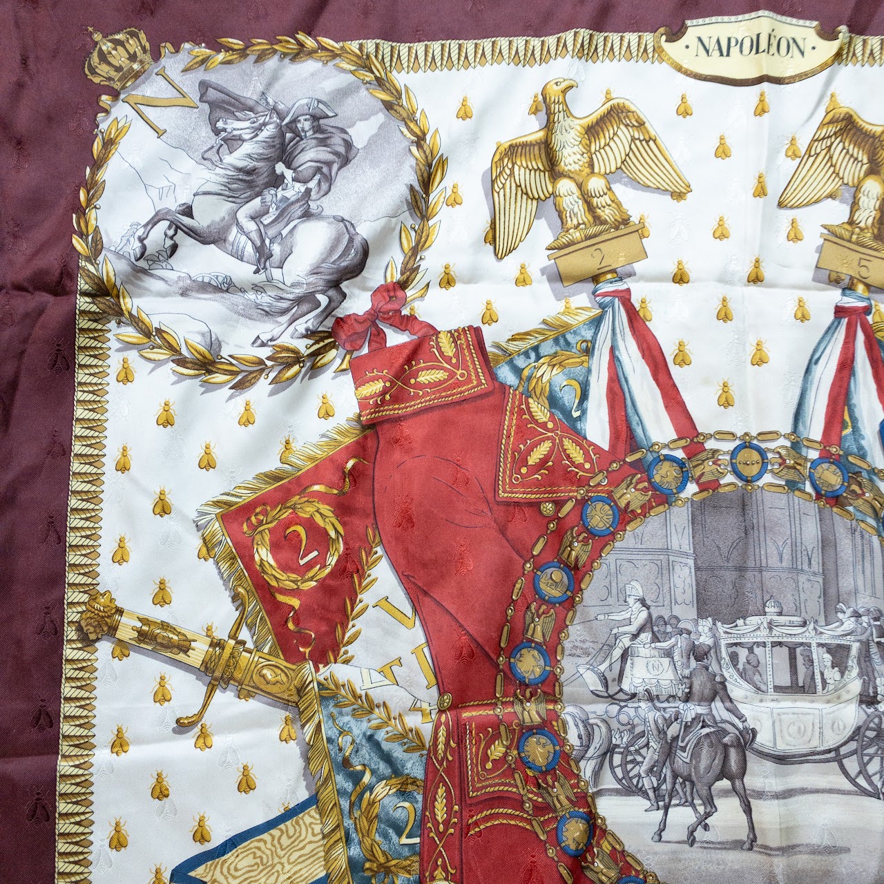 Hermès Carre 'Napoléon' Patterned 90 Silk Scarf