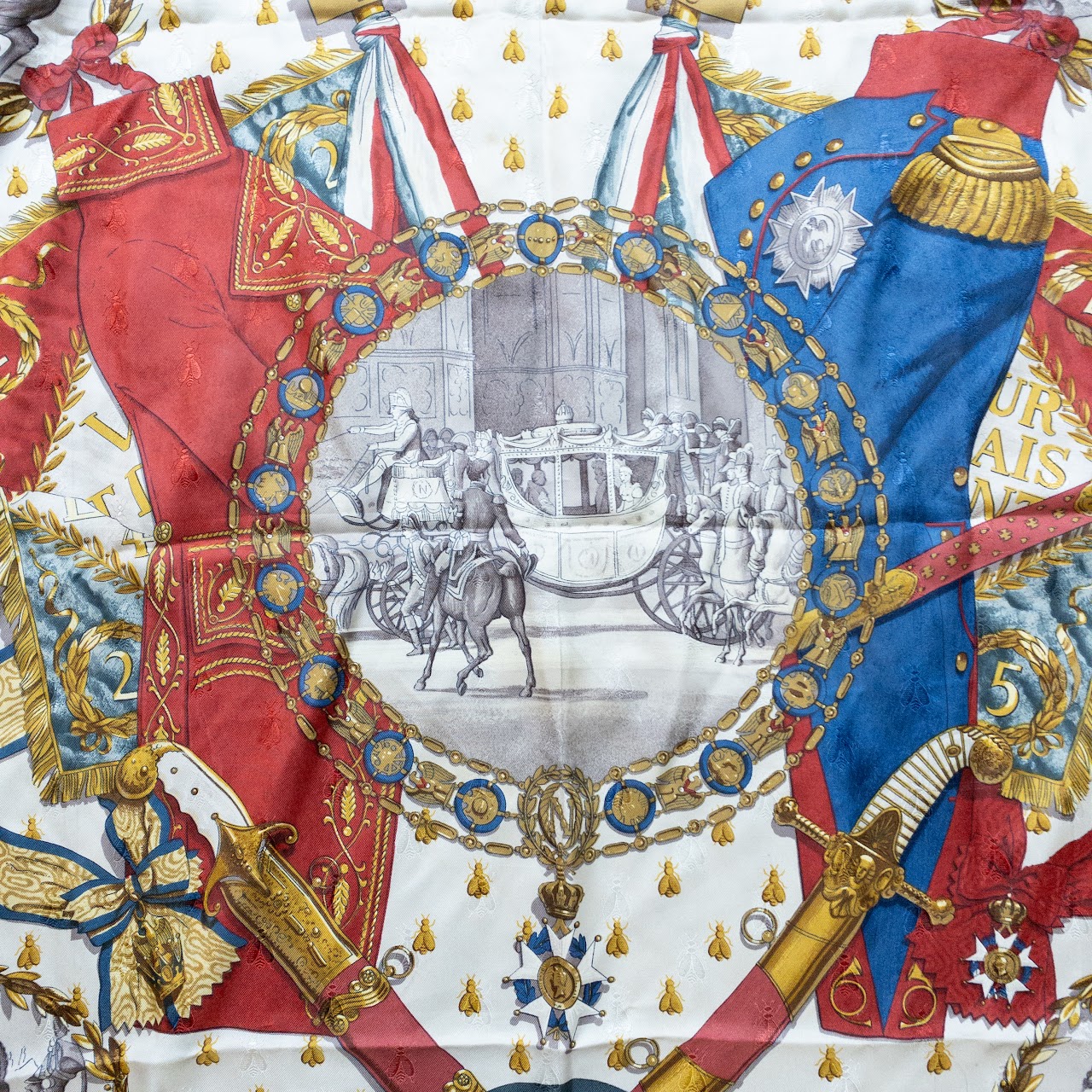 Hermès Carre 'Napoléon' Patterned 90 Silk Scarf