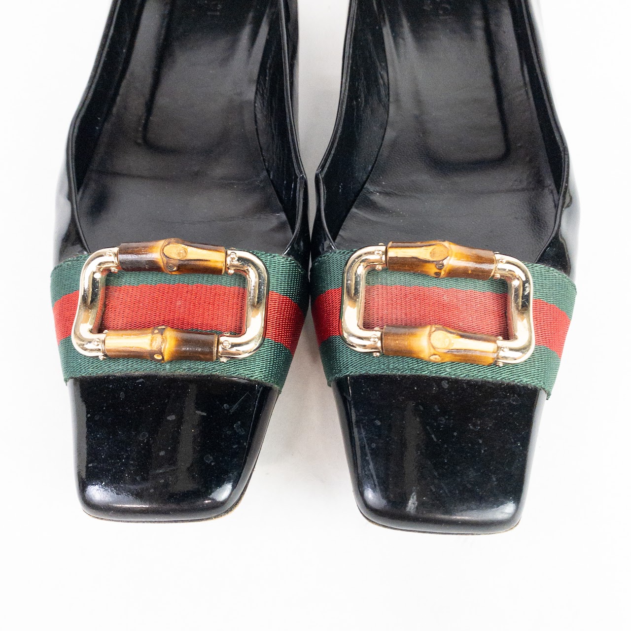 Gucci Vintage Bamboo Buckle Flats