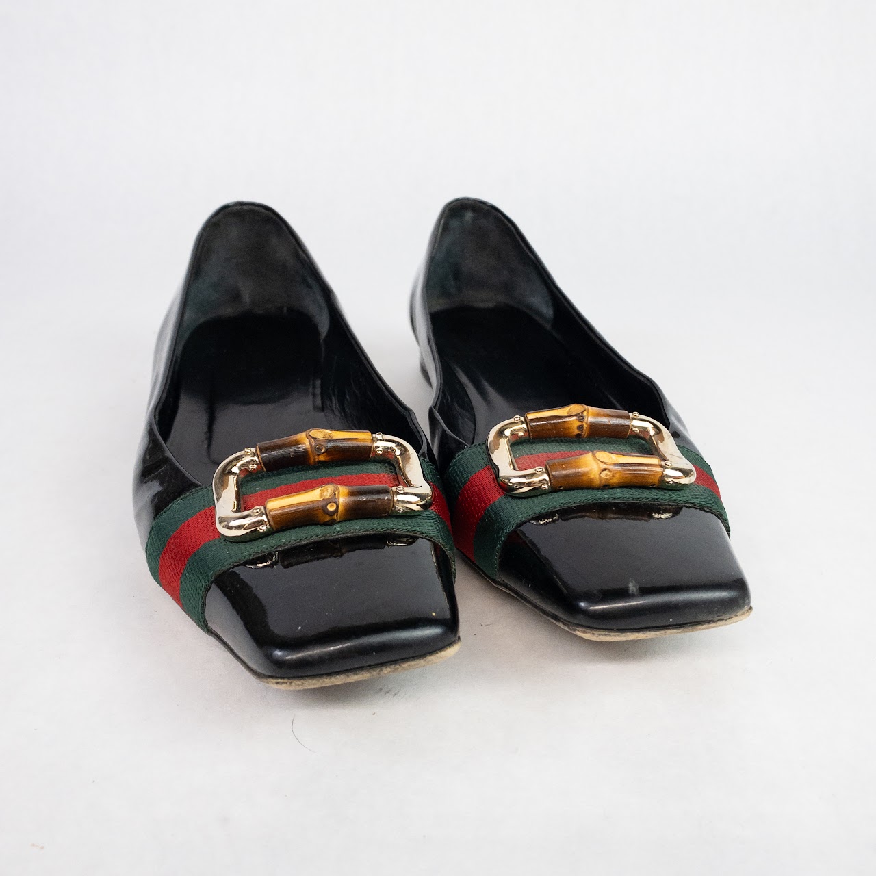 Gucci Vintage Bamboo Buckle Flats