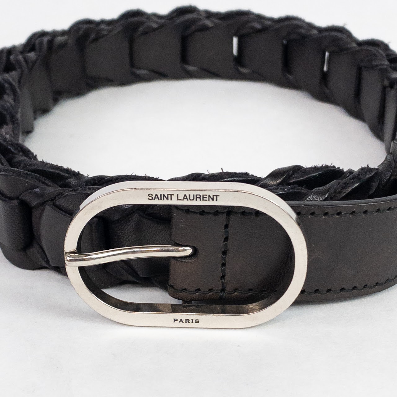 Saint Laurent Woven Leather Belt