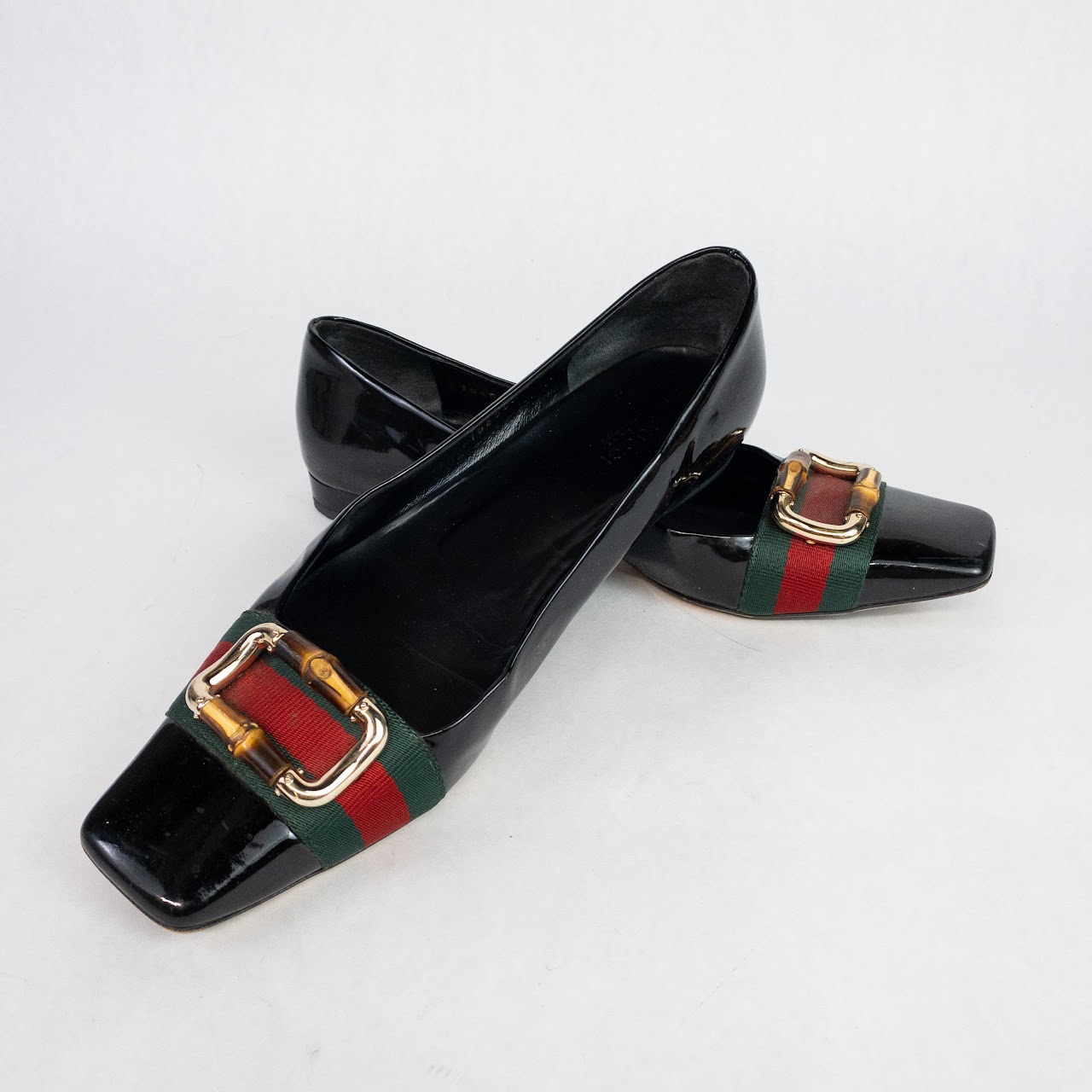 Gucci Vintage Bamboo Buckle Flats