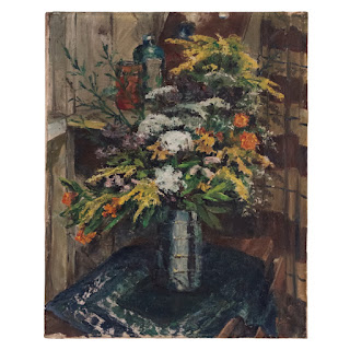 Mid-Century Signed Still Life With Flowers