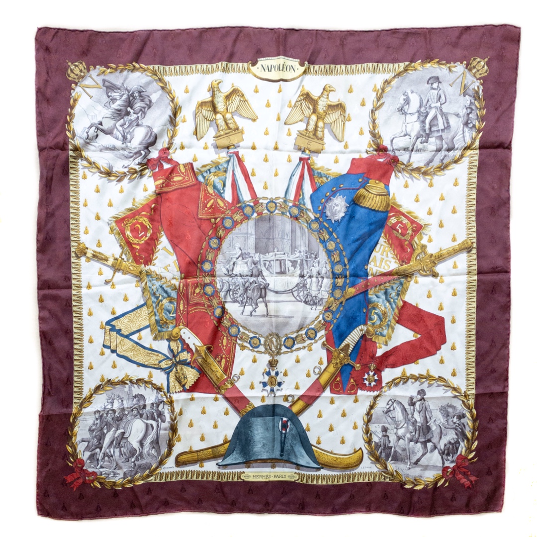 Hermès Carre 'Napoléon' Patterned 90 Silk Scarf