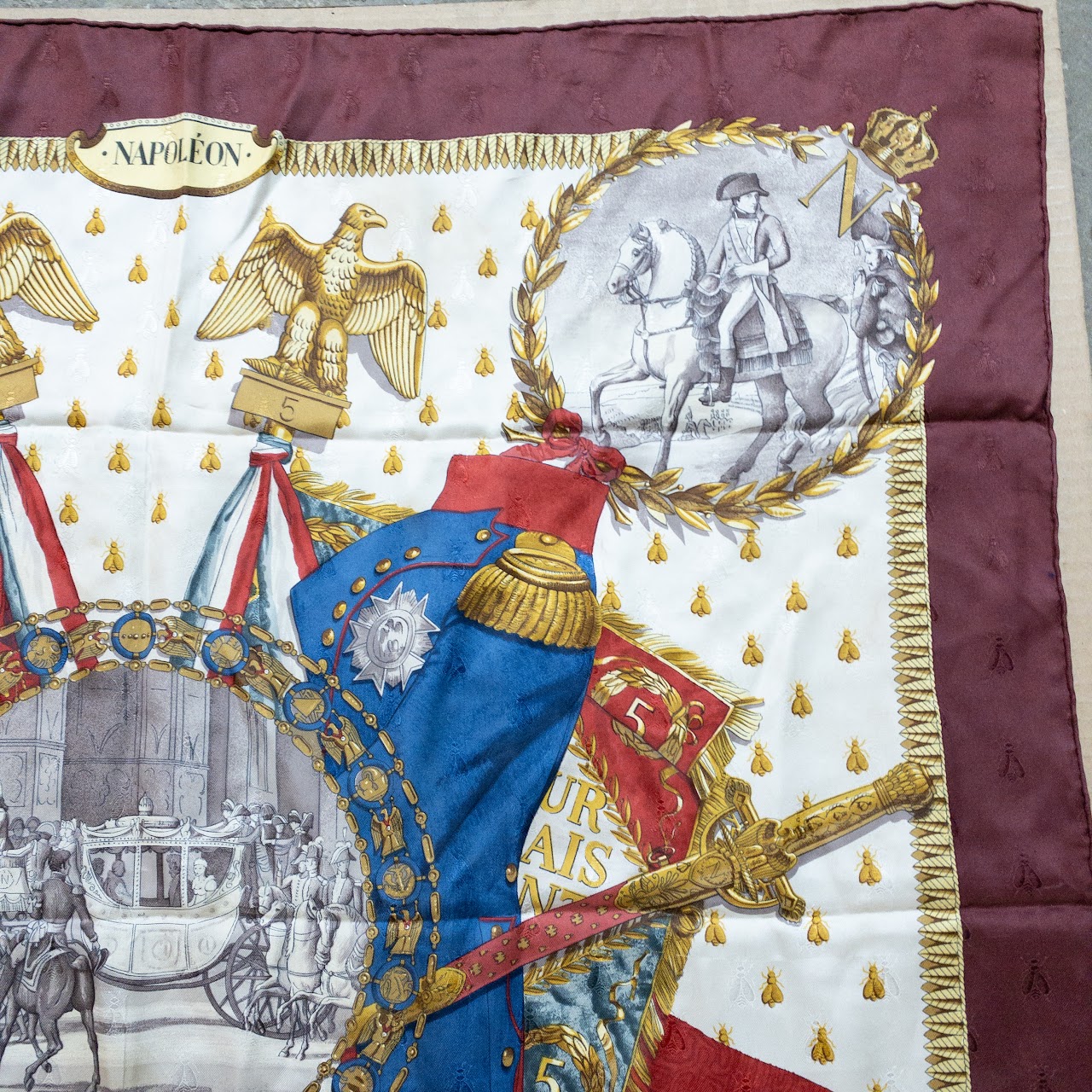 Hermès Carre 'Napoléon' Patterned 90 Silk Scarf