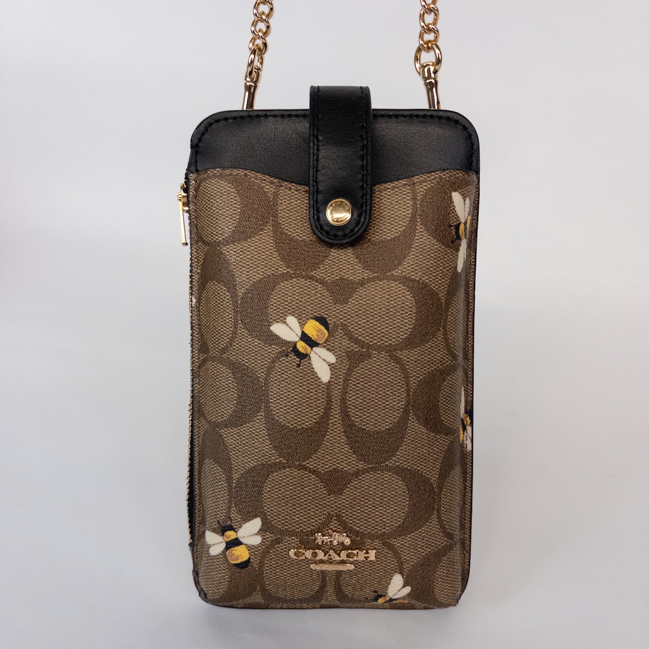 Coach Monogrammed Bee Print Crossbody Phone Case