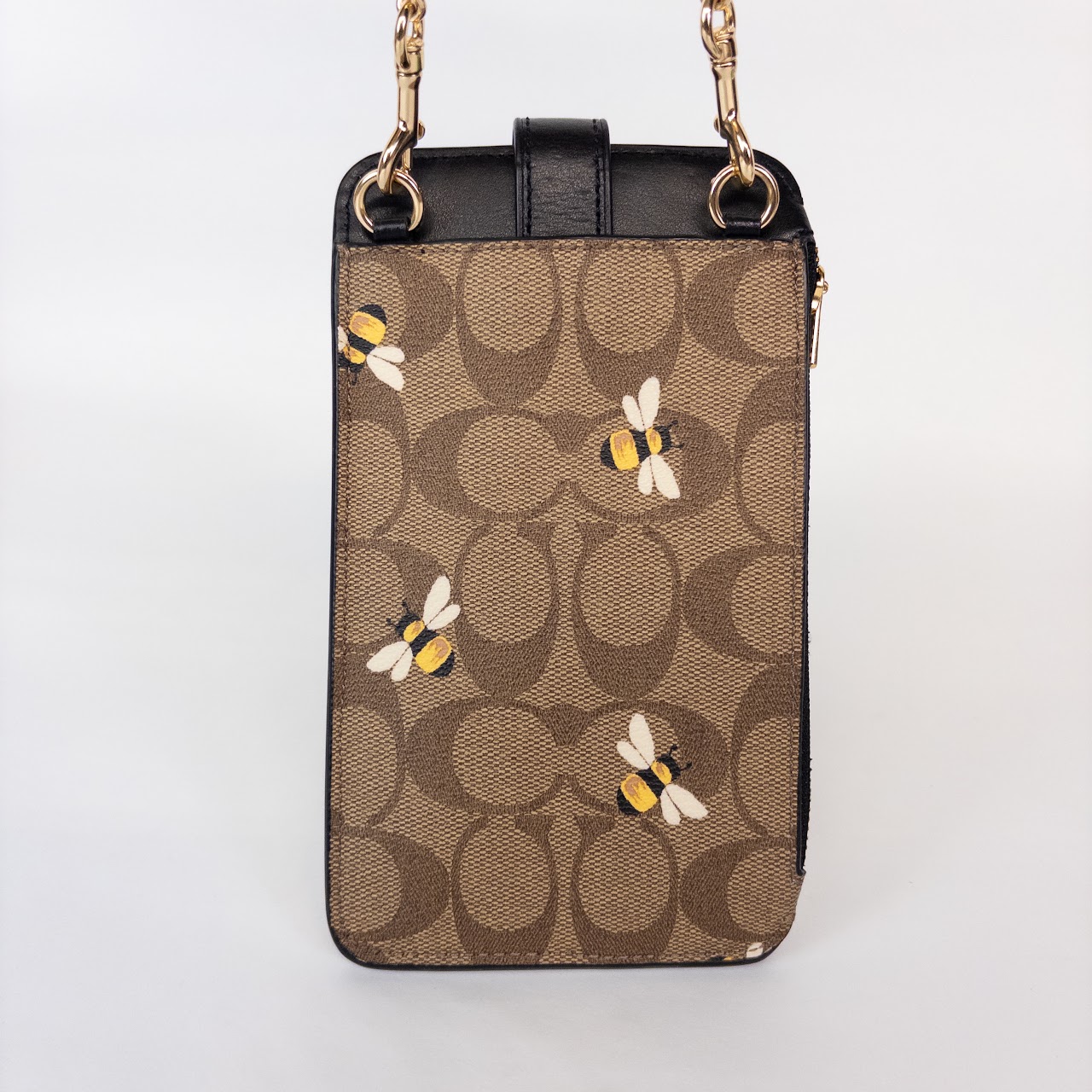 Coach Monogrammed Bee Print Crossbody Phone Case