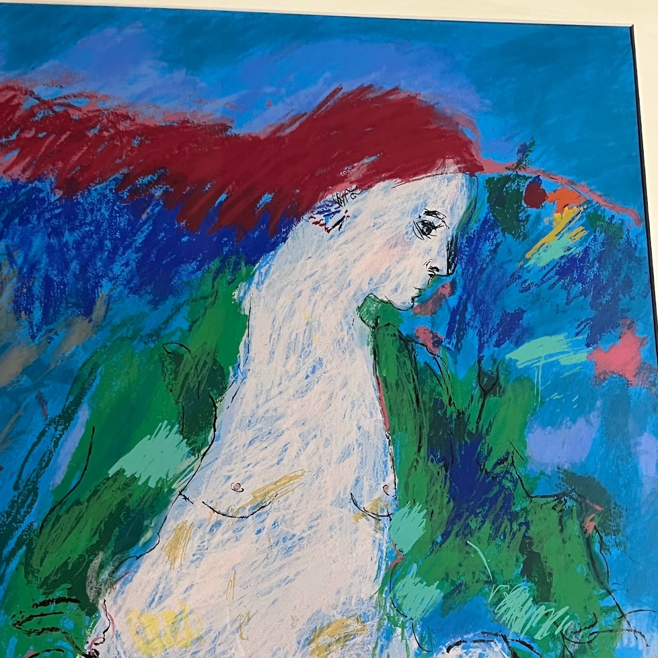 George Segal 'Red Haired Girl with Green Robe' Signed Silkscreen