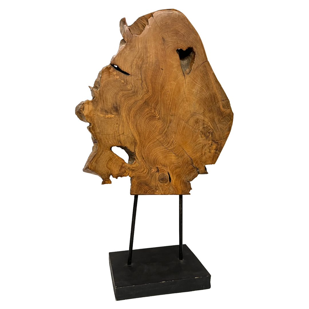 Teak Burl Slab Sculpture