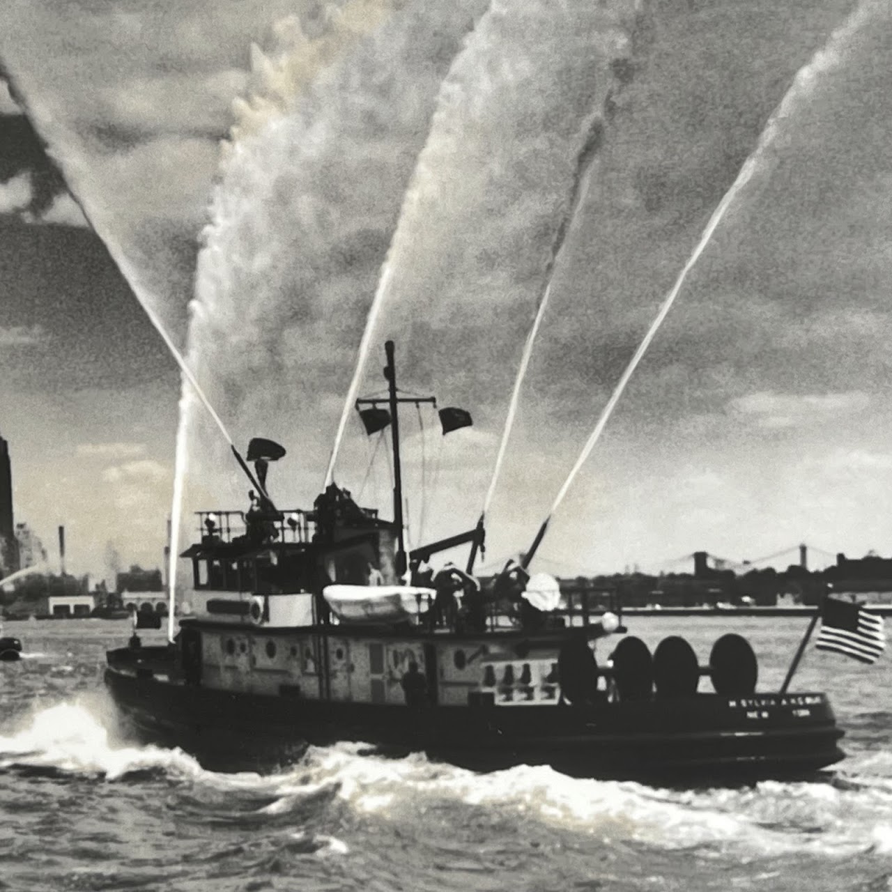 Fireboat and Firefighter New York Times Photo Collection Photograph