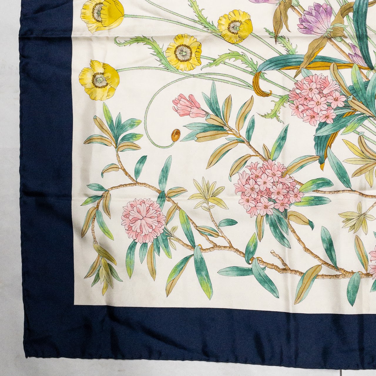 Gucci Floral Motif Silk Scarf