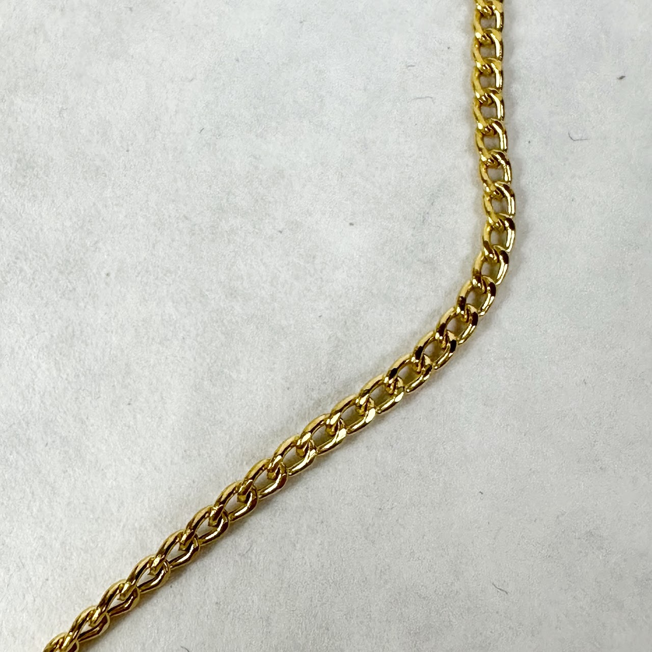 14K Gold Chain Link Necklace With Pendant