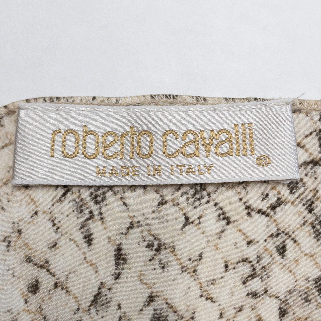 Roberto Cavalli Snake Pattern Pocket Square