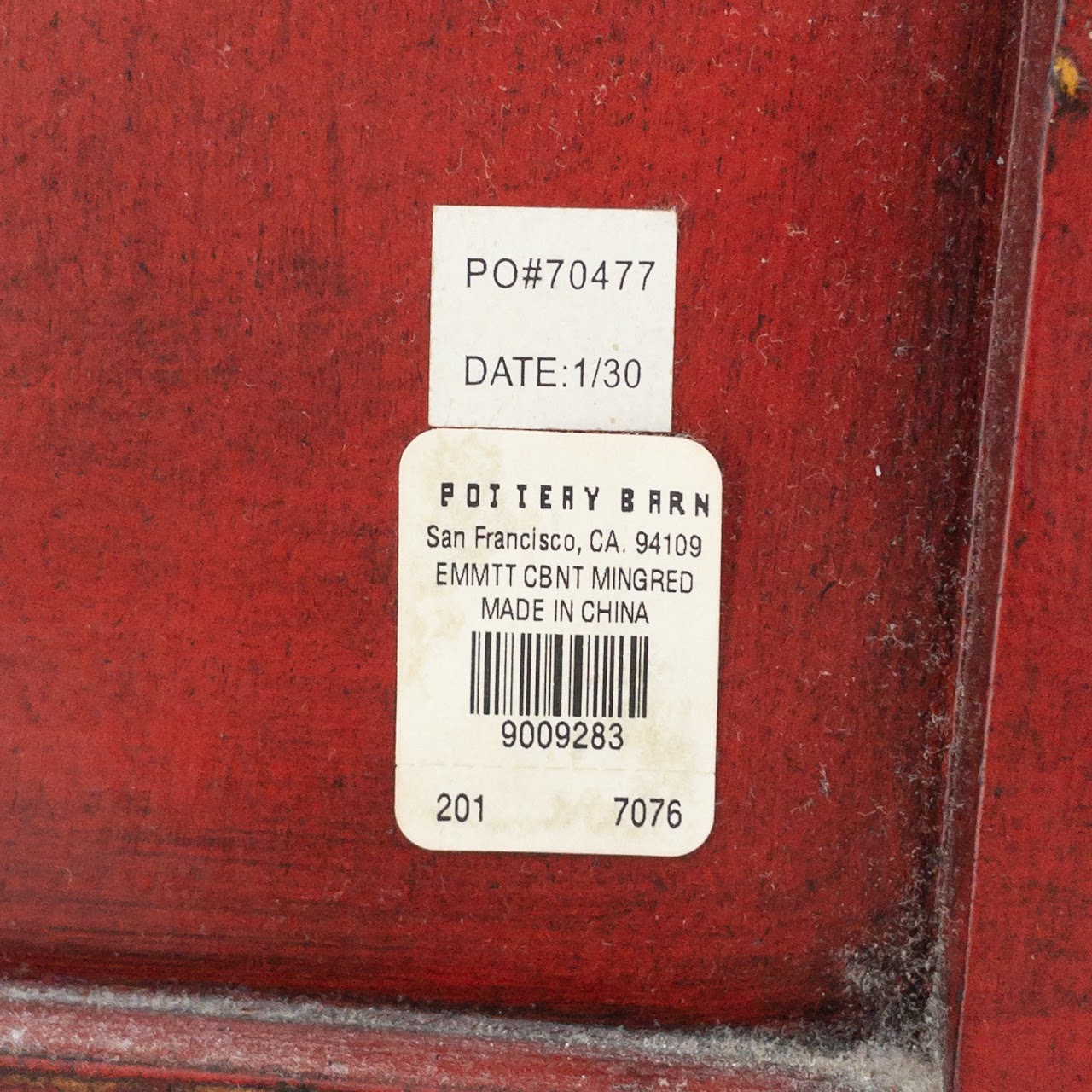 Pottery Barn Emmett Ming Red Cabinet #1