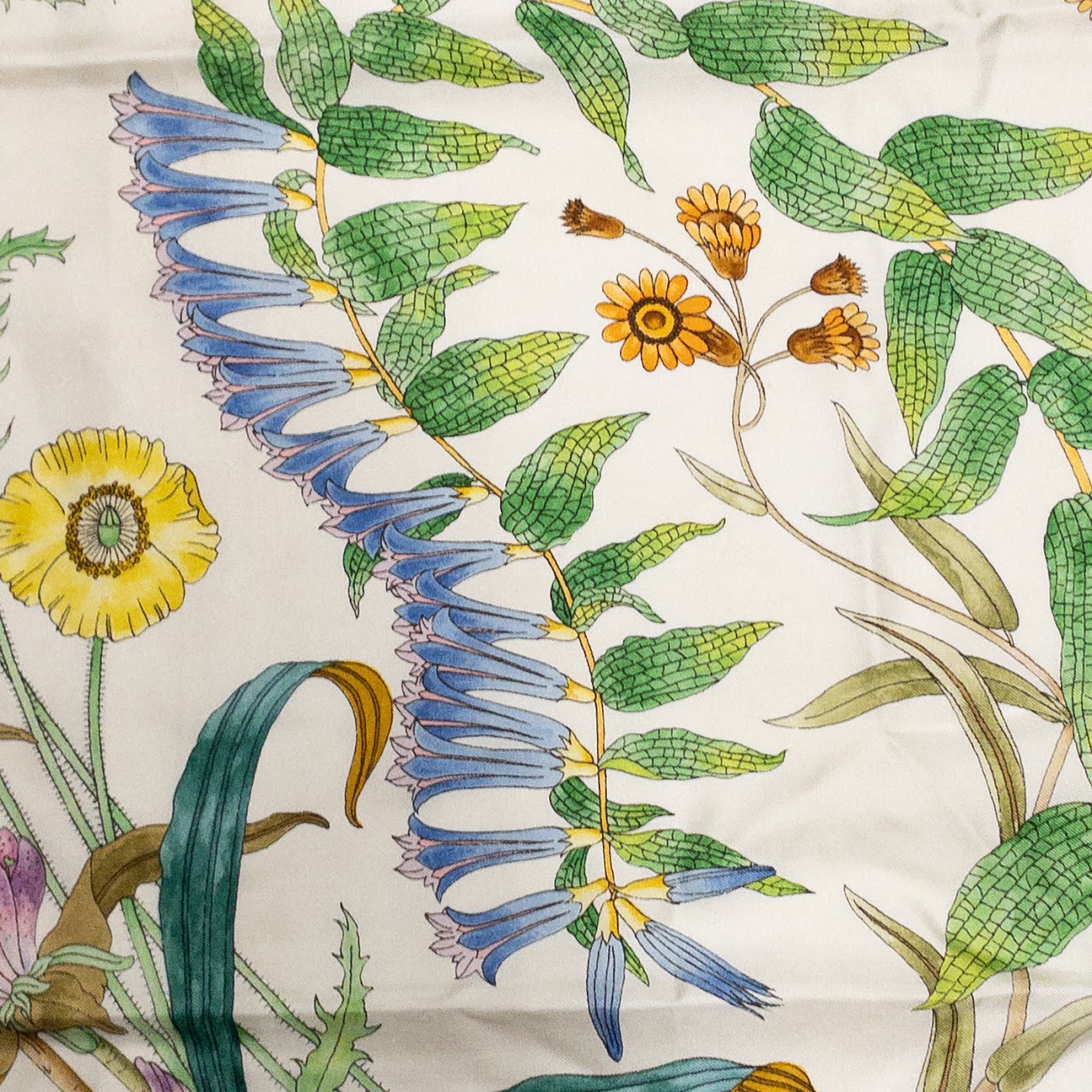 Gucci Floral Motif Silk Scarf