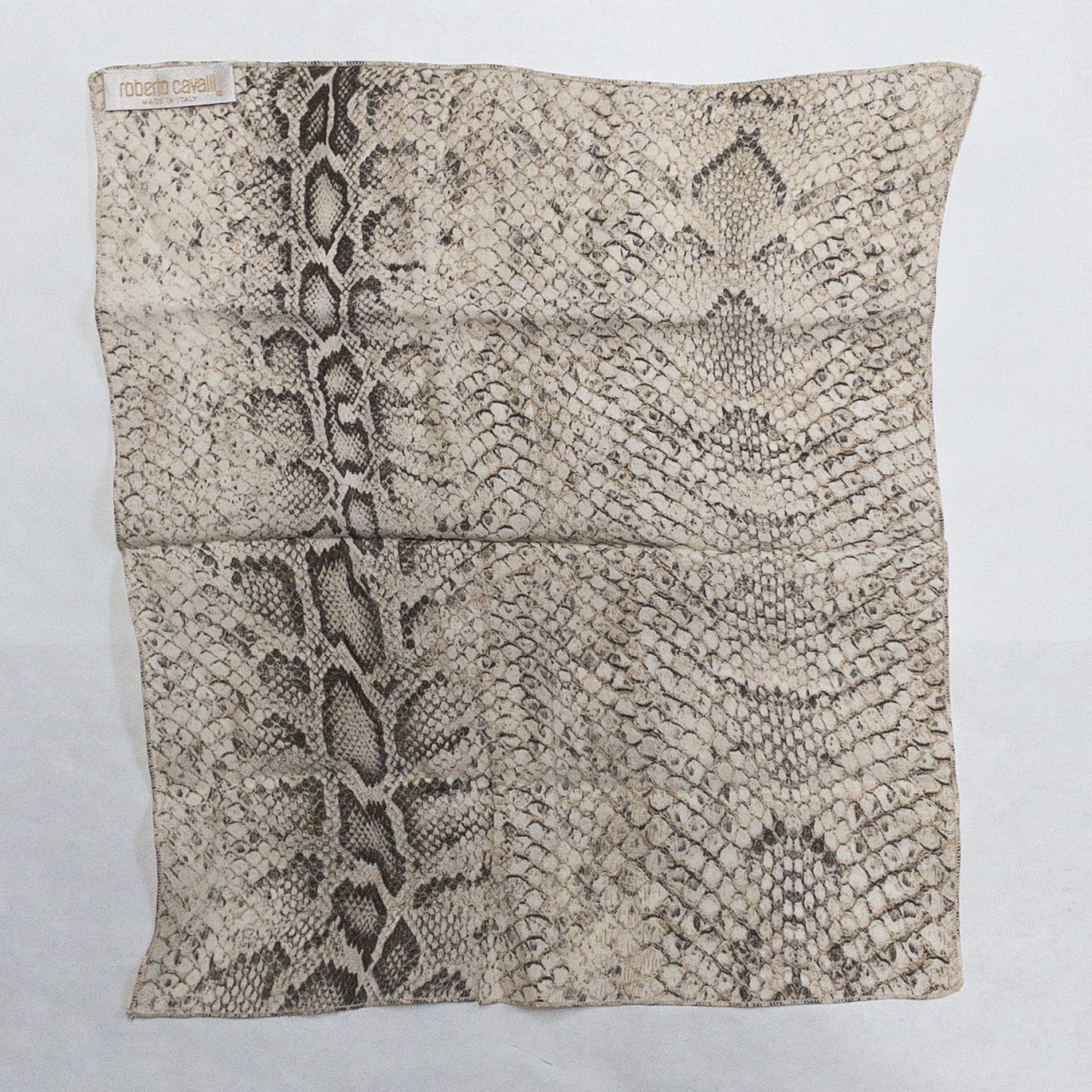 Roberto Cavalli Snake Pattern Pocket Square