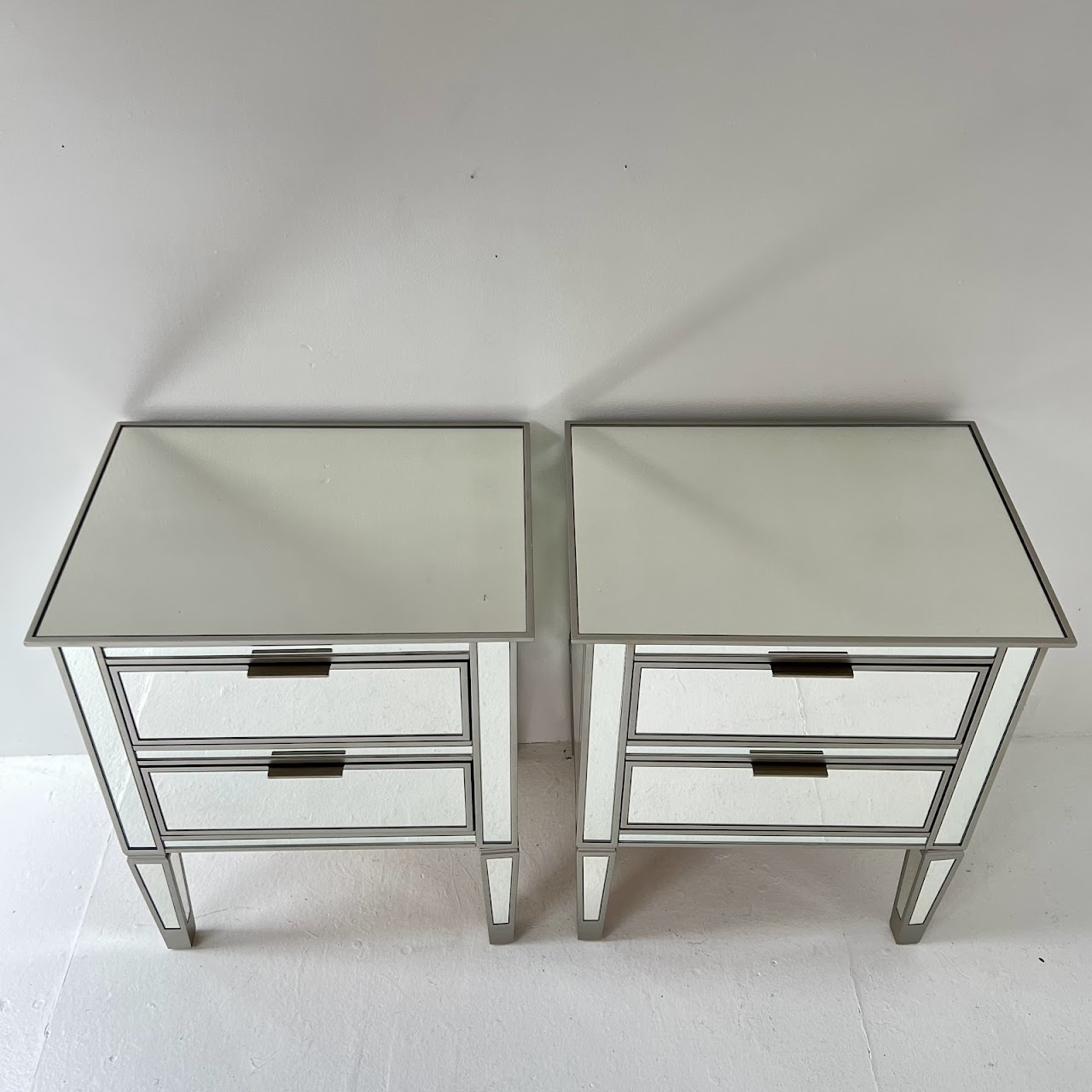 Mirrored End Table Pair