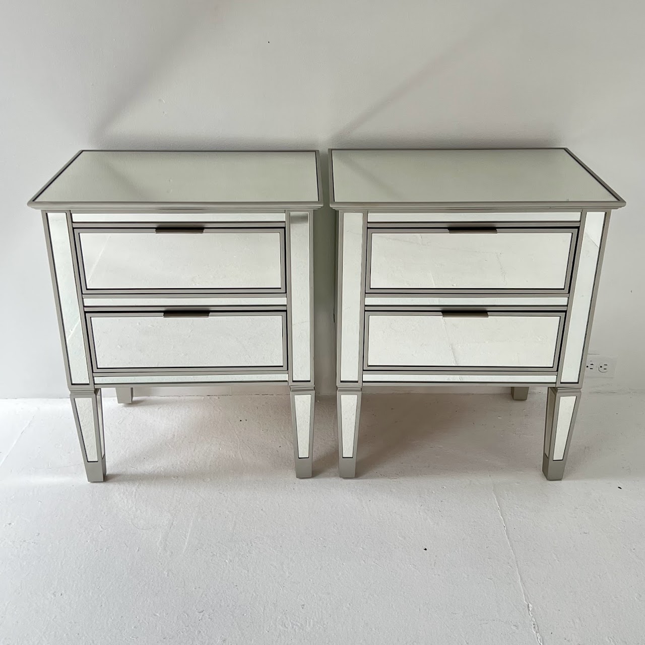 Mirrored End Table Pair