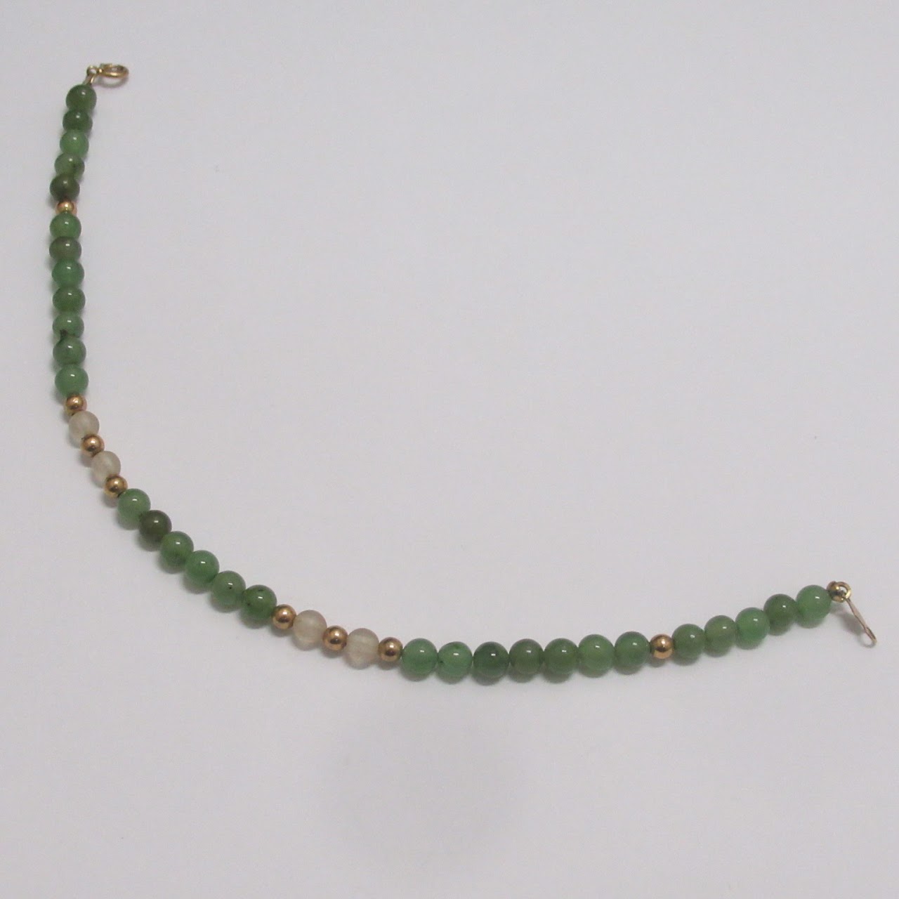 14K Gold & Jade Bead Bracelet