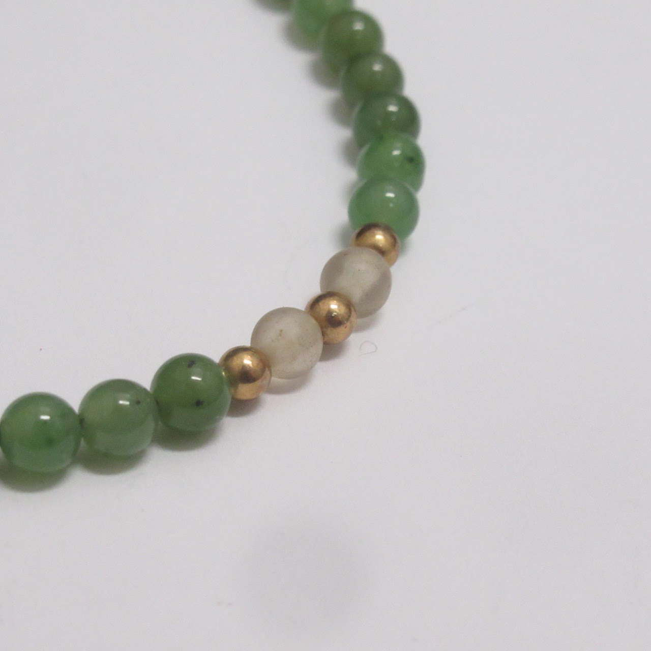 14K Gold & Jade Bead Bracelet