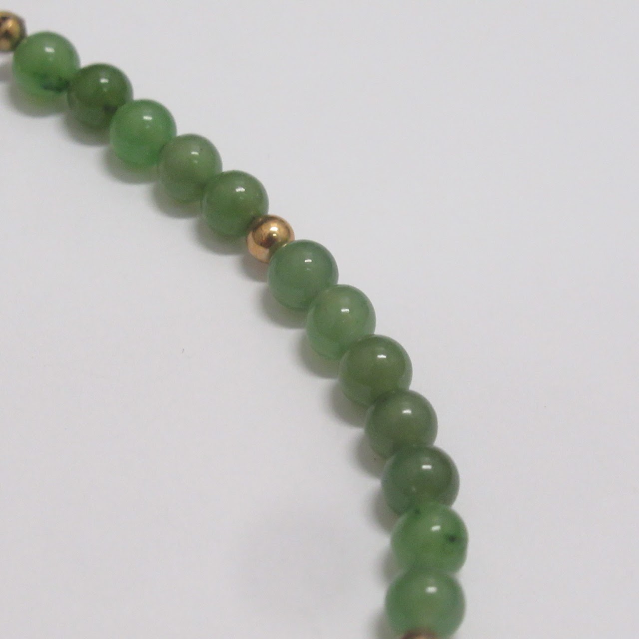 14K Gold & Jade Bead Bracelet