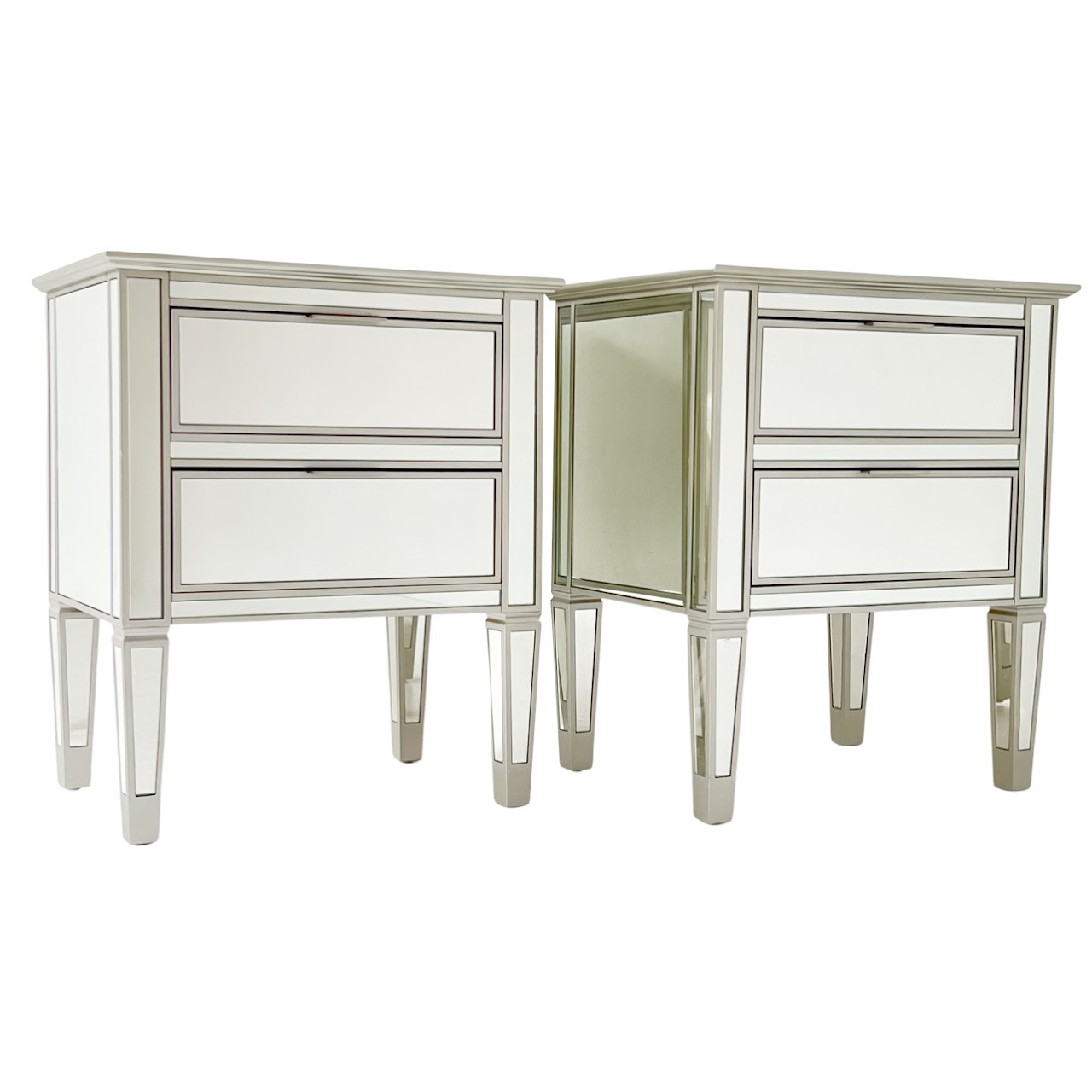 Mirrored End Table Pair