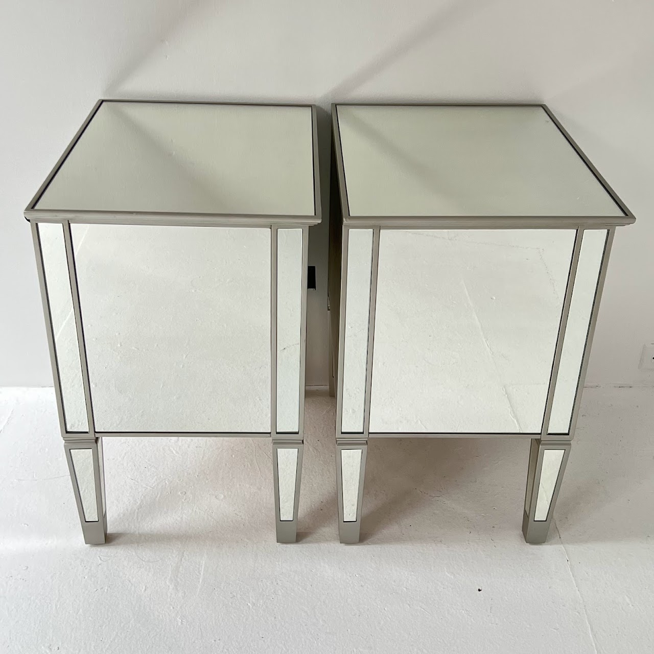 Mirrored End Table Pair