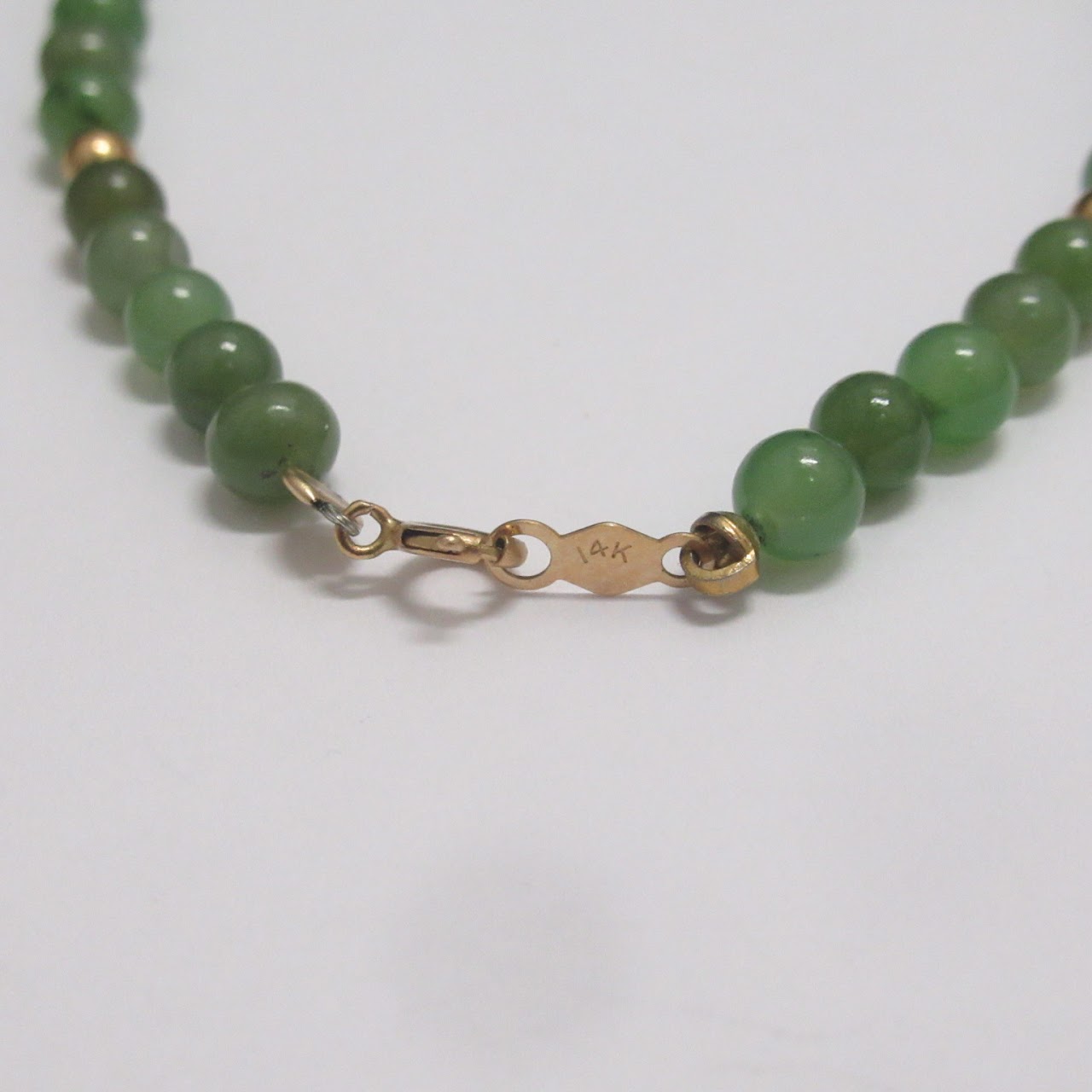 14K Gold & Jade Bead Bracelet