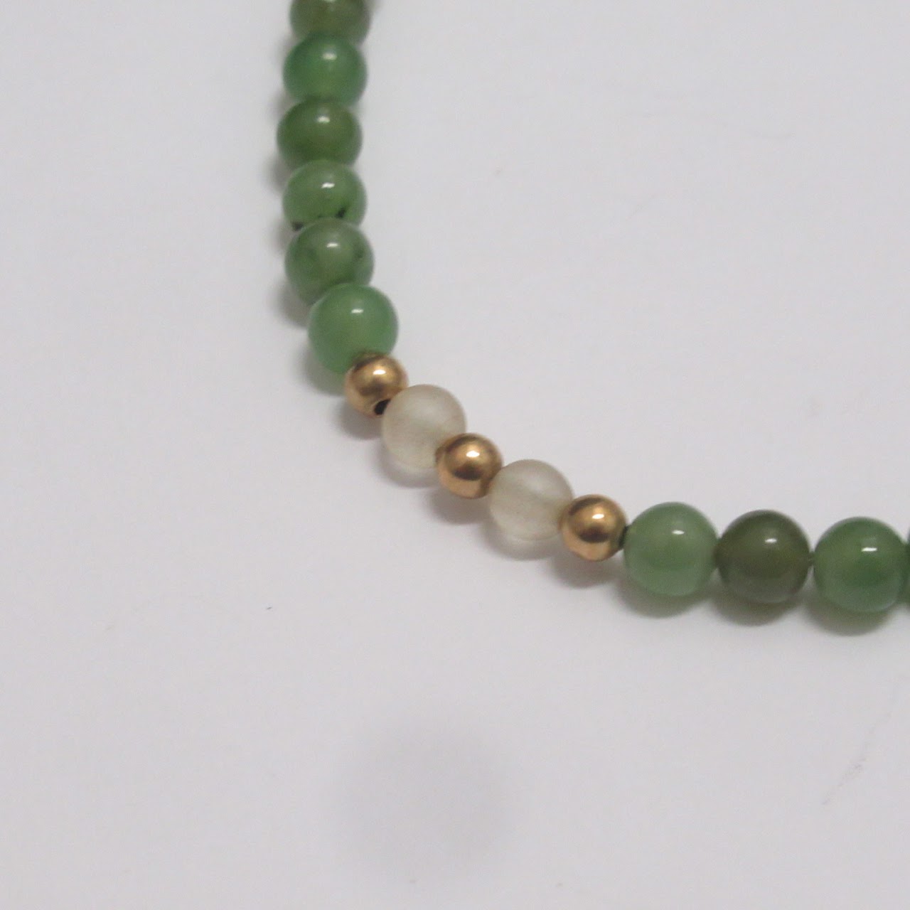 14K Gold & Jade Bead Bracelet