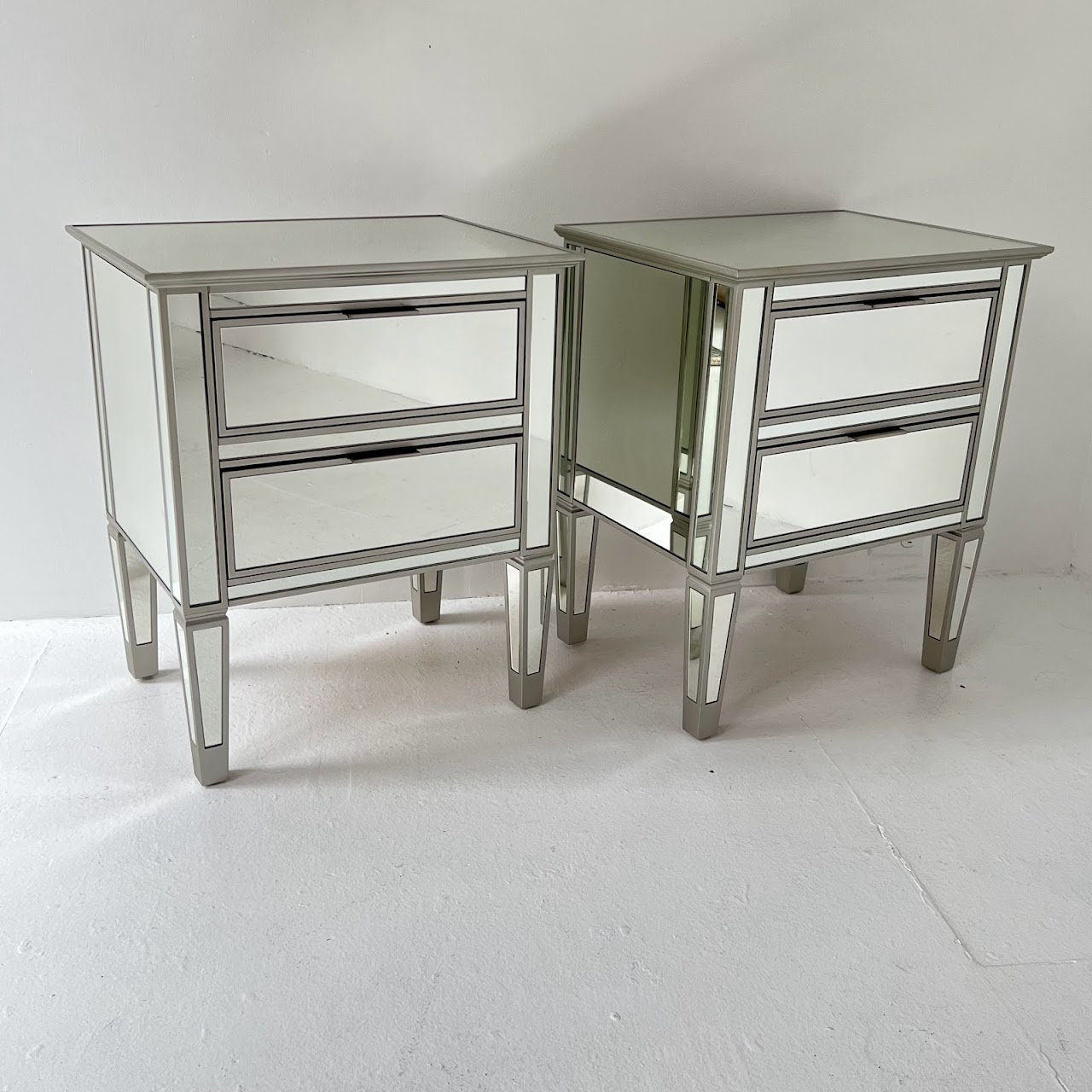 Mirrored End Table Pair