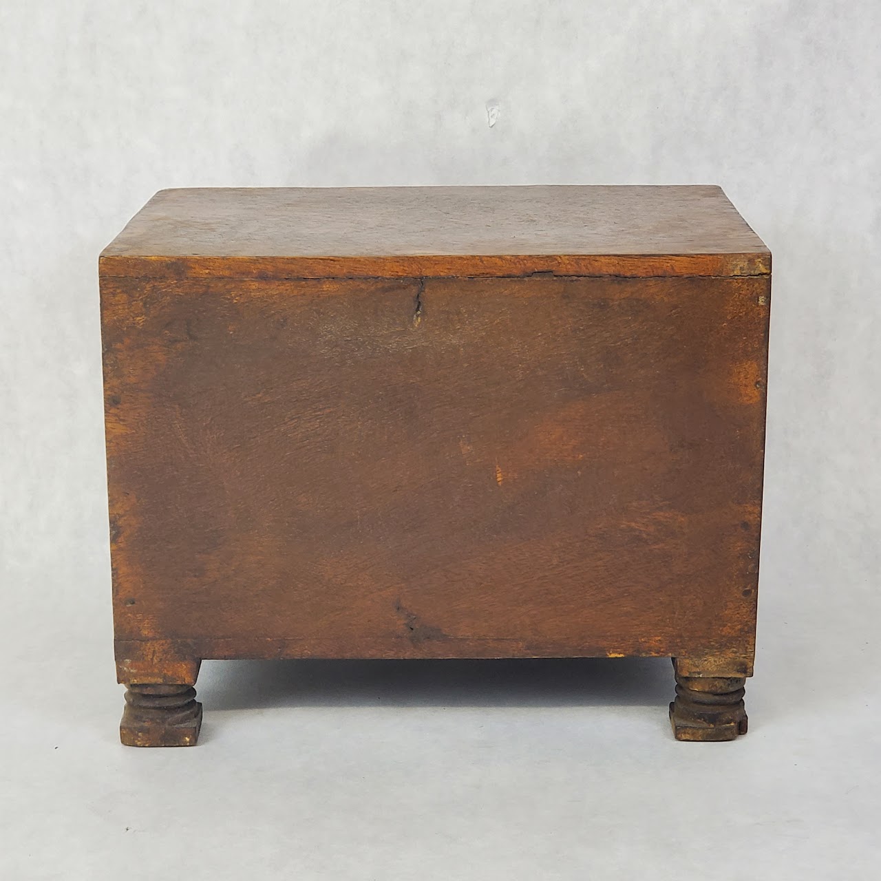 Hand Carved Wood Tabletop Chest of Drawers