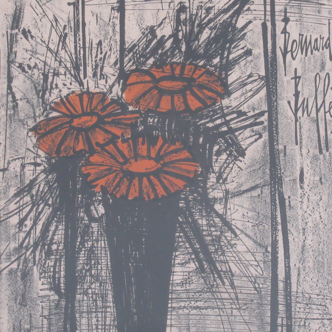 Bernard Buffet 'Flower' Lithograph