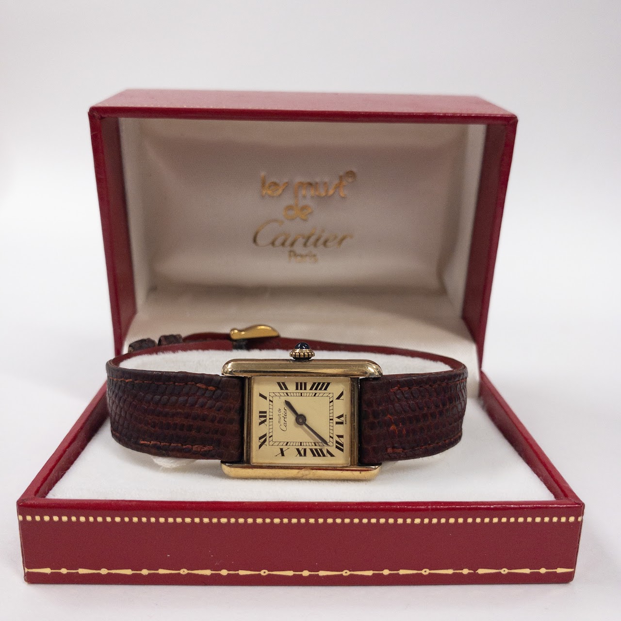 Must de Cartier 18K Gold Plated Vintage Wristwatch