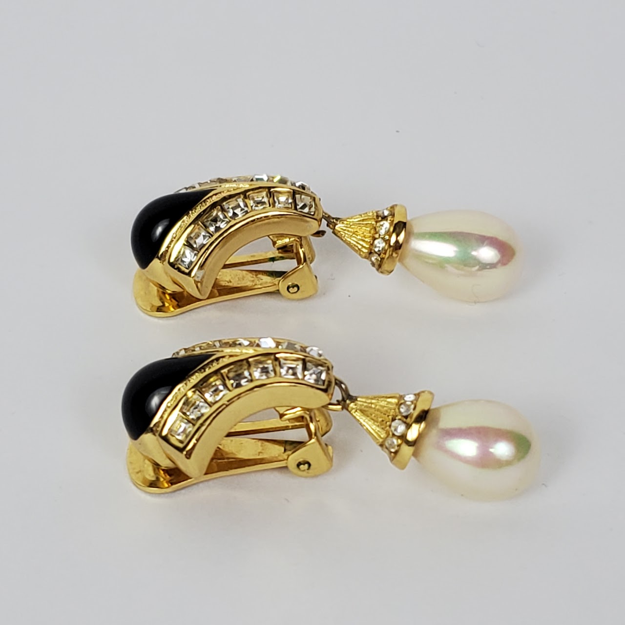 Christian Dior "Pearl" Drop Clip Earrings