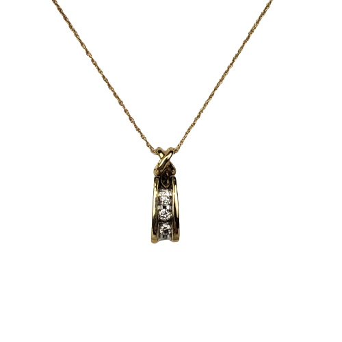 10K Gold 'X' Diamond Pendant