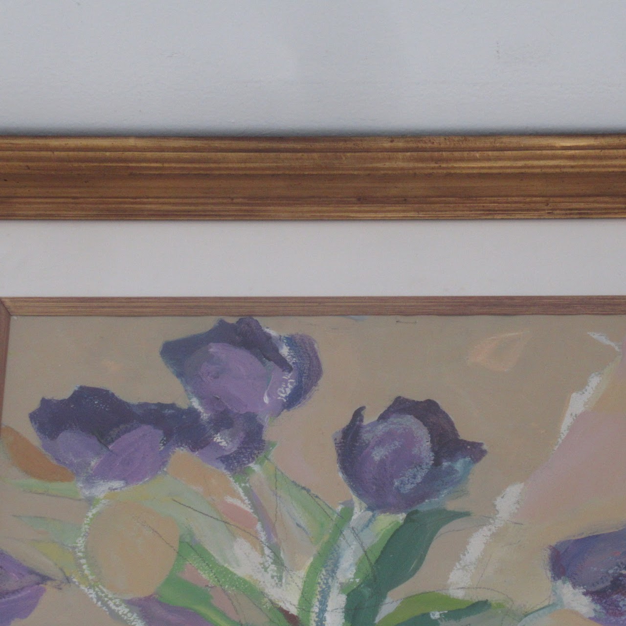 Signed Violet Floral Painting