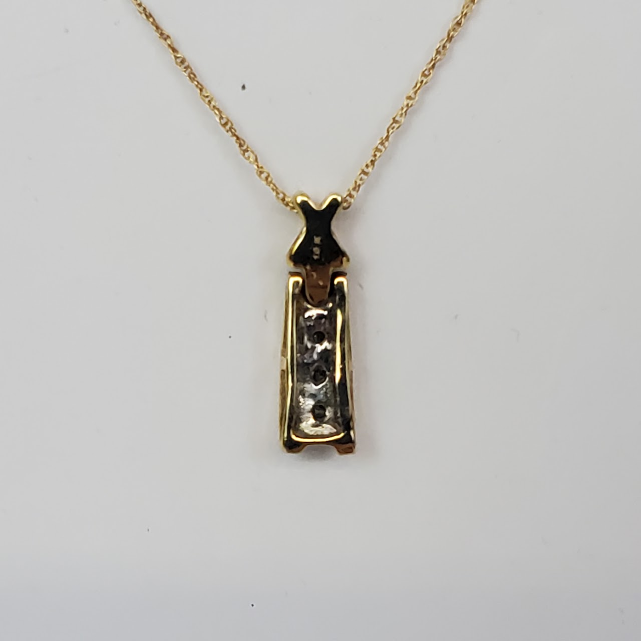 10K Gold 'X' Diamond Pendant