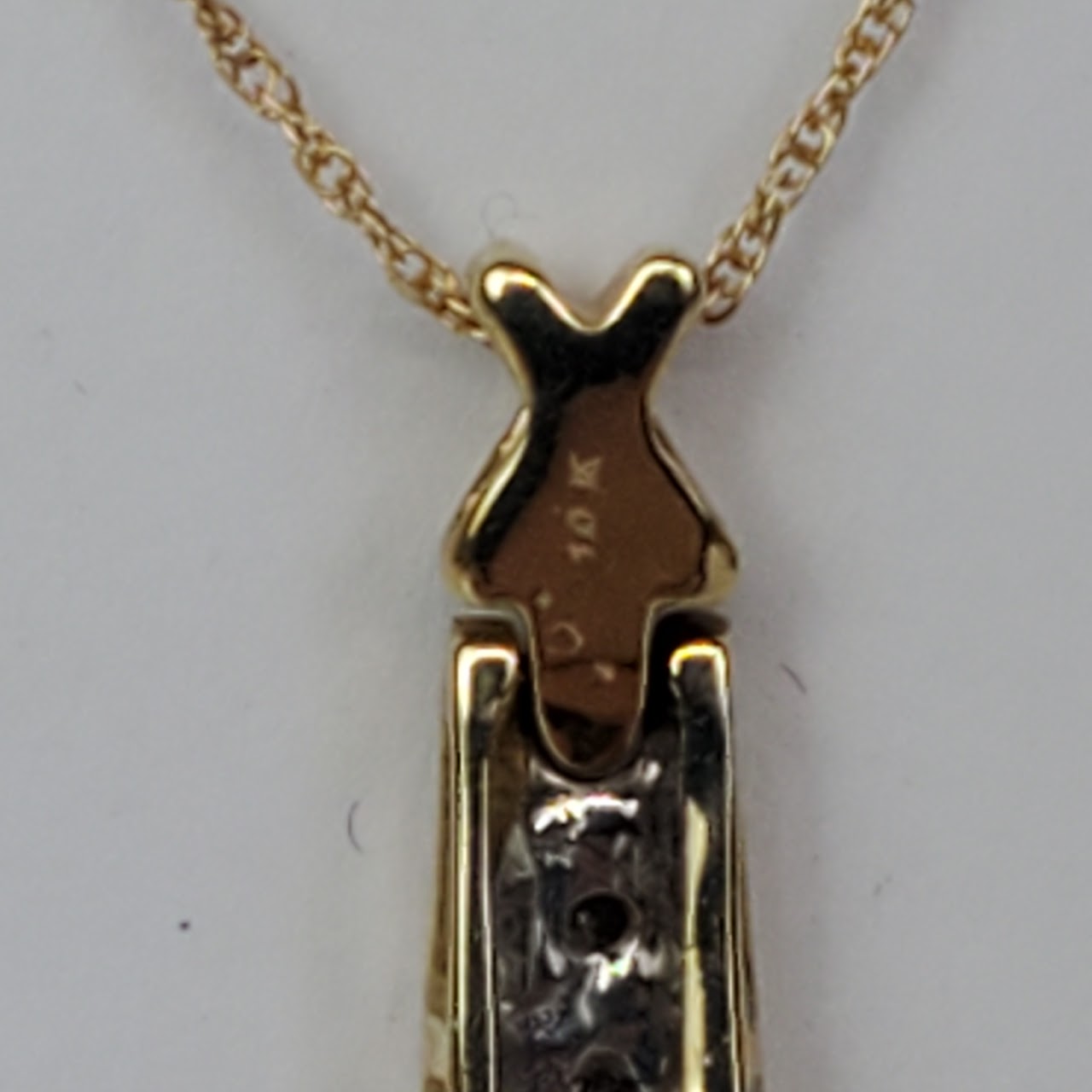 10K Gold 'X' Diamond Pendant