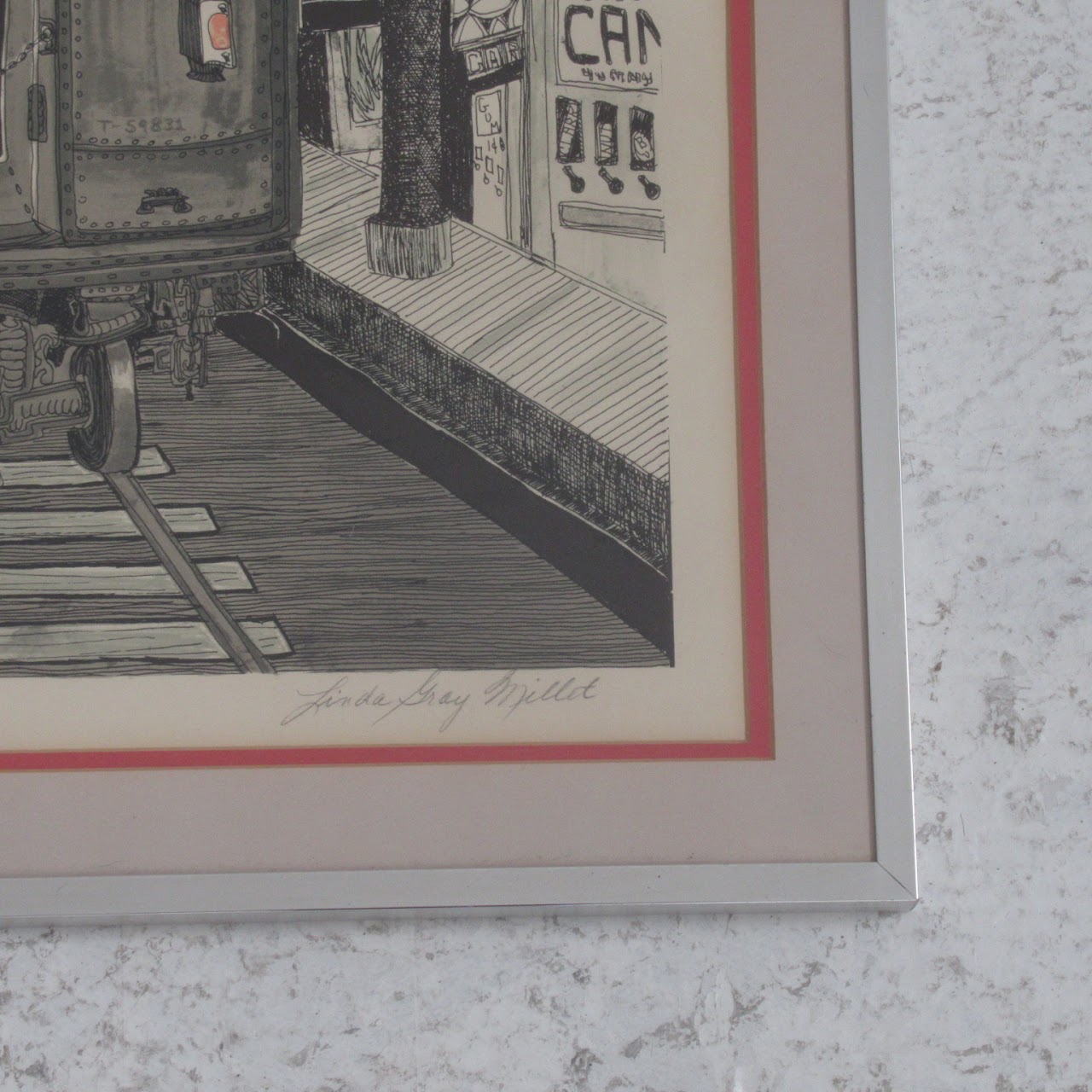 Linda Gray Millet Signed 'The Local' Subway Lithograph