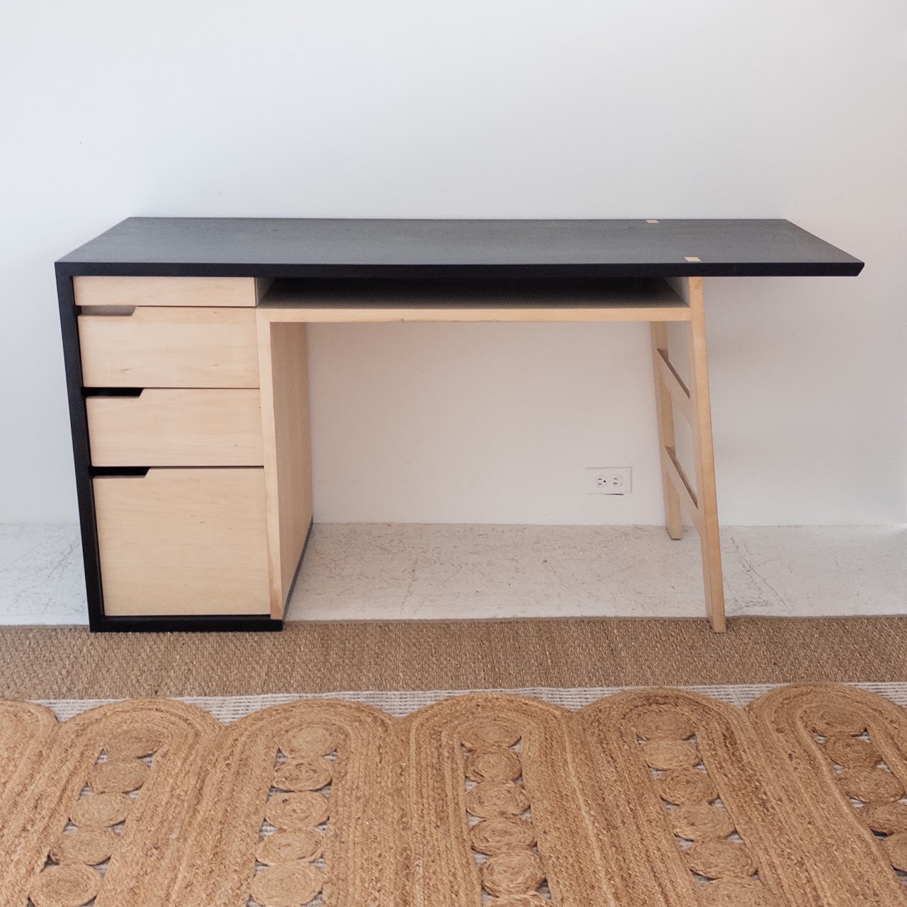 Contemporary Ebonized Maple Desk