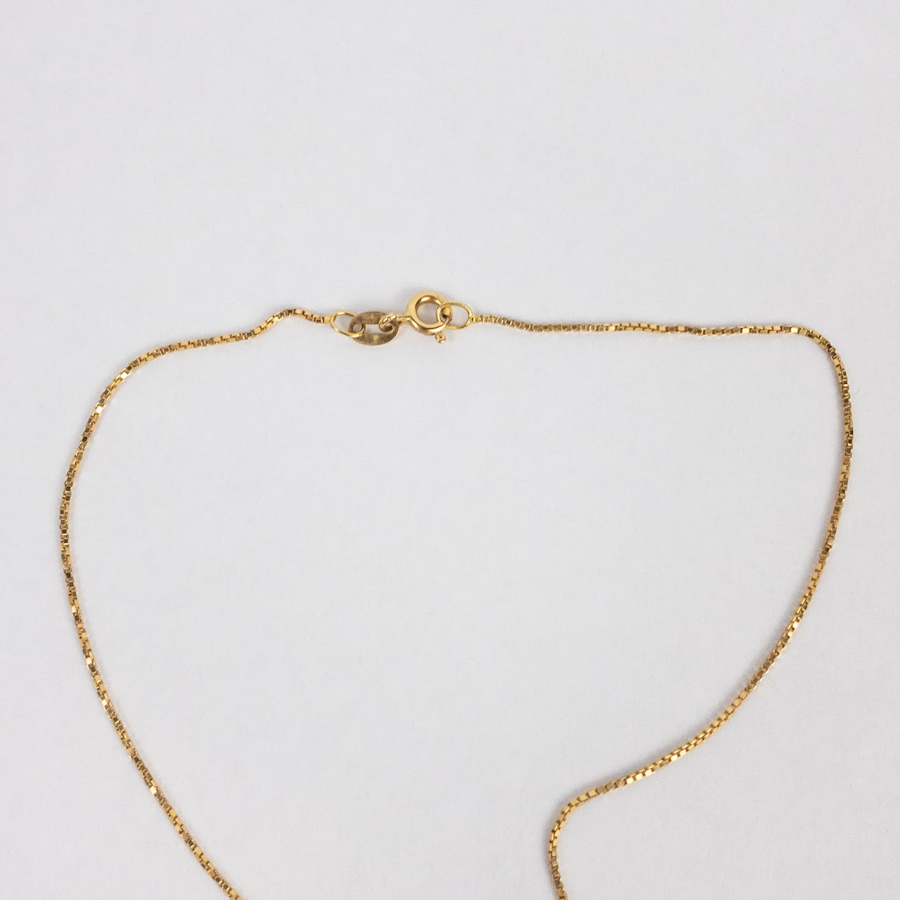 18K Gold Box Chain Necklace